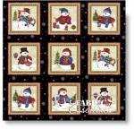 Benartex - Winter Wishes - Panel - 3481-12 Black-Red